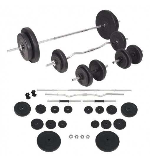 vidaXL Barbell and Dumbbell Set 198.4 lb