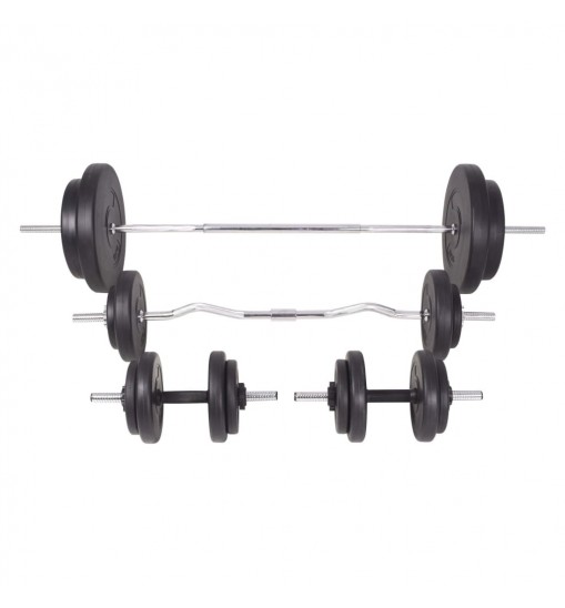 vidaXL Barbell and Dumbbell Set 198.4 lb