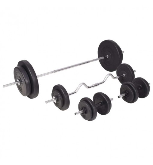 vidaXL Barbell and Dumbbell Set 198.4 lb