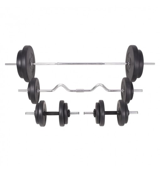 vidaXL Barbell and Dumbbell Set 198.4 lb