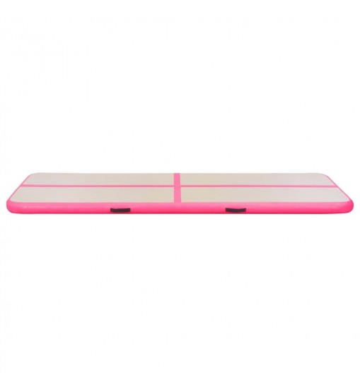 vidaXL Inflatable Gymnastics Mat with Pump 157.4"x39.3"x3.9" PVC Pink