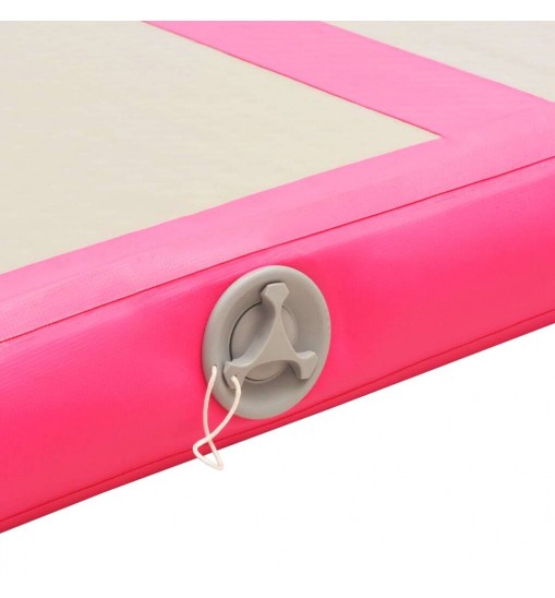 vidaXL Inflatable Gymnastics Mat with Pump 157.4"x39.3"x3.9" PVC Pink