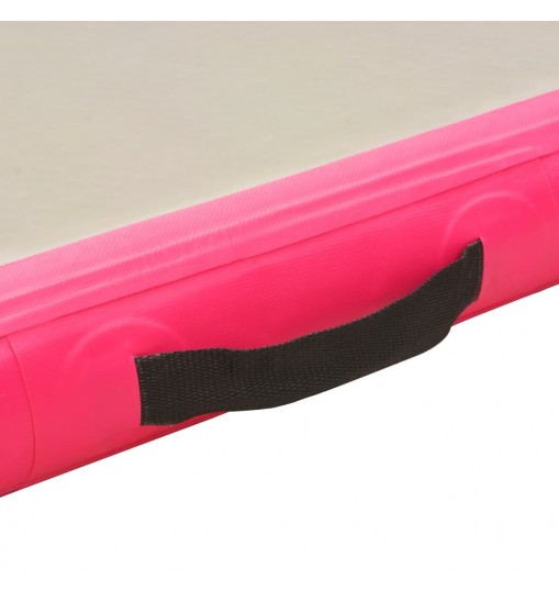 vidaXL Inflatable Gymnastics Mat with Pump 157.4"x39.3"x3.9" PVC Pink