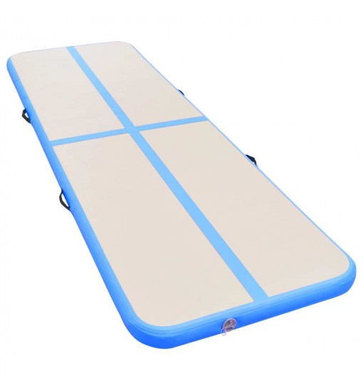 vidaXL Inflatable Gymnastics Mat with Pump 157.4"x39.3"x3.9" PVC Blue