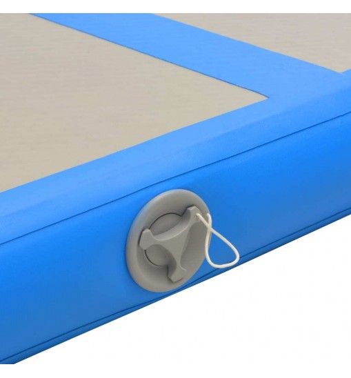 vidaXL Inflatable Gymnastics Mat with Pump 157.4"x39.3"x3.9" PVC Blue