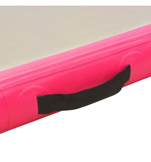 vidaXL Inflatable Gymnastics Mat with Pump 236.2"x39.4"x3.9" PVC Pink