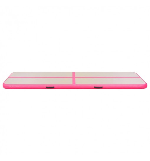 vidaXL Inflatable Gymnastics Mat with Pump 275.6"x39.4"x3.9" PVC Pink