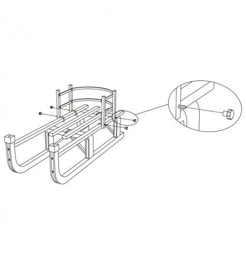 vidaXL Backrest for Sledge Red Plywood