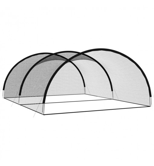 vidaXL Baseball Batting Cage Net Black 196.9"x157.5"x98.4" Polyester