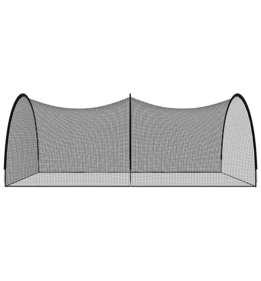 vidaXL Baseball Batting Cage Net Black 236.2"x157.5"x98.4" Polyester