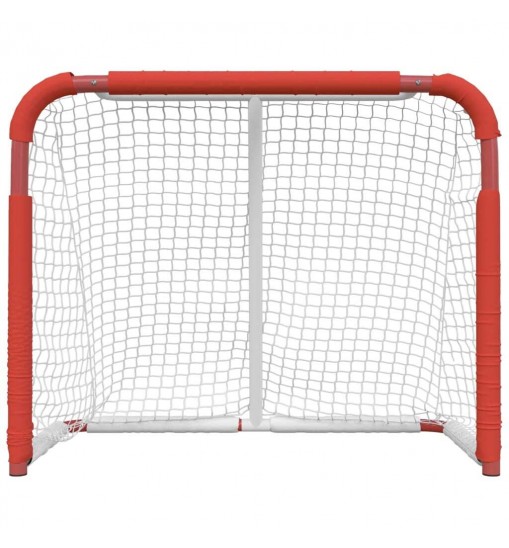 vidaXL Hockey Goal Red and White 53.9"x26"x44.1" Polyester