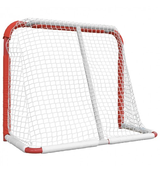 vidaXL Hockey Goal Red and White 53.9"x26"x44.1" Polyester