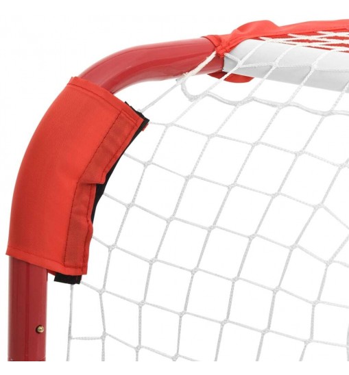 vidaXL Hockey Goal Red and White 53.9"x26"x44.1" Polyester