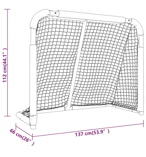 vidaXL Hockey Goal Red and White 53.9"x26"x44.1" Polyester