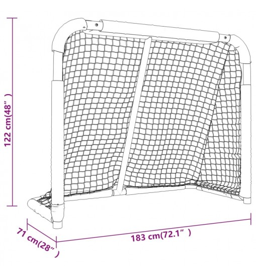 vidaXL Hockey Goal Red and White 72"x28"x48" Polyester