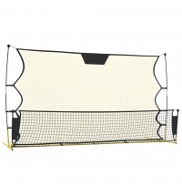 vidaXL Football Rebounder Net Black and Yellow 72"x33.5"x47.2" Polyester