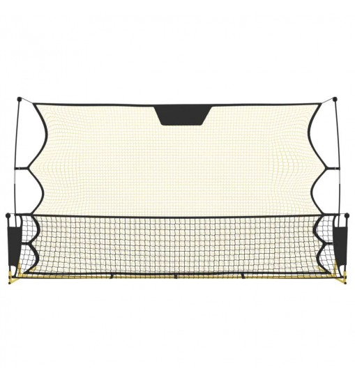 vidaXL Football Rebounder Net Black and Yellow 72"x33.5"x47.2" Polyester