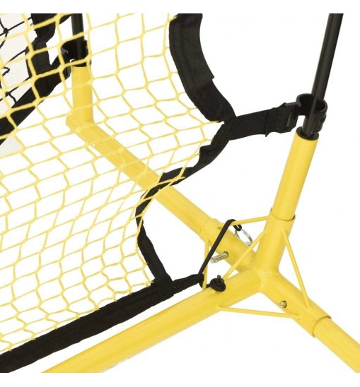 vidaXL Football Rebounder Net Black and Yellow 72"x33.5"x47.2" Polyester