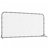 vidaXL Football Rebounder Net Black 144.1"x35.4"x72" HDPE