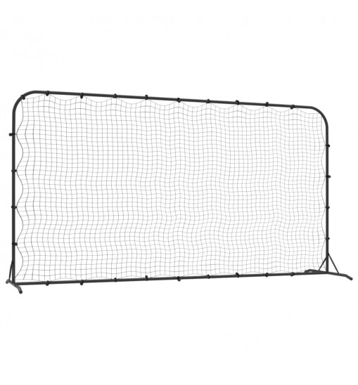 vidaXL Football Rebounder Net Black 144.1"x35.4"x72" HDPE