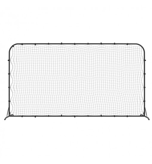 vidaXL Football Rebounder Net Black 144.1"x35.4"x72" HDPE