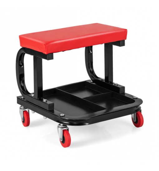 Rolling Creeper with Classified Tool Tray and Cushioned Seat