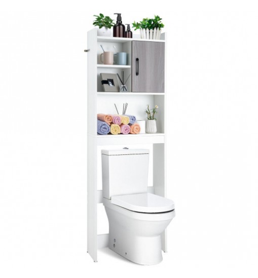 4-Tier Space-saving Toilet Sorage Cabinet with Open Shelves