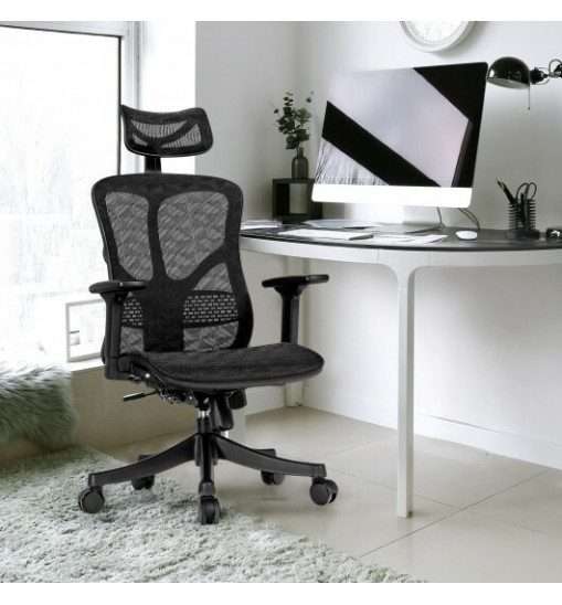 Ergonomic High Back Mesh Adjustable Swivel Office Chair-Black