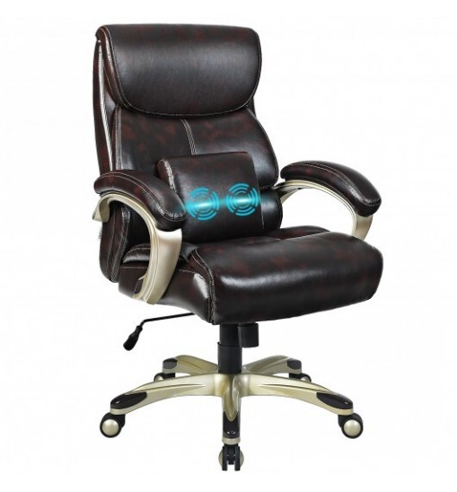 Adjustable Executive Office Recliner Chair with High Back and Lumbar Support-Black