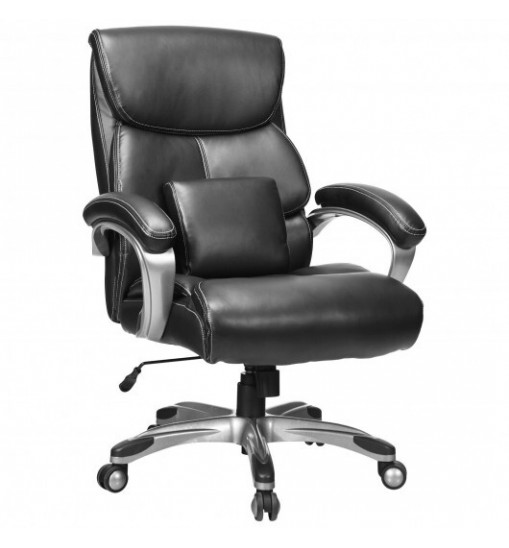 Adjustable Executive Office Recliner Chair with High Back and Lumbar Support-Black