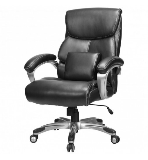 Adjustable Executive Office Recliner Chair with High Back and Lumbar Support-Black