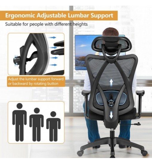 High Back Mesh Executive Chair with Adjustable Lumbar Support