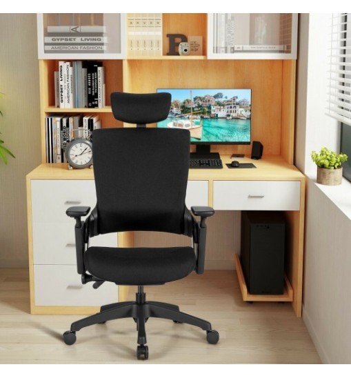 Reclining Computer Desk Chair with 3D Armrests and Headrest