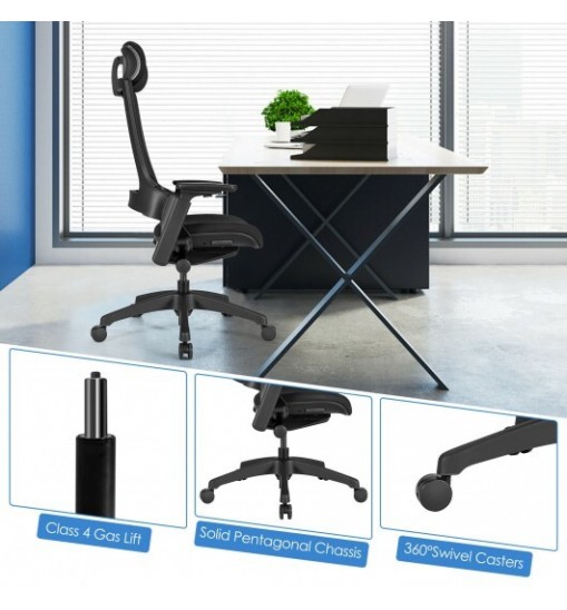 Reclining Computer Desk Chair with 3D Armrests and Headrest