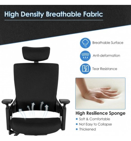 Reclining Computer Desk Chair with 3D Armrests and Headrest