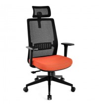 Ergonomic Office Chair with Lumbar Support and Adjustable Headrest-Black