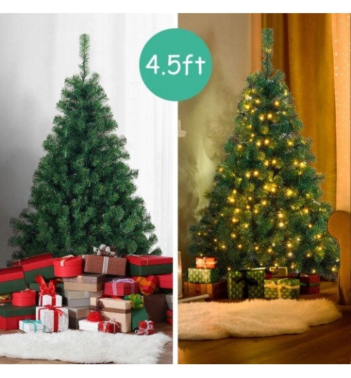 4.5 Feet PVC Pre-lit Artificial Hinged Christmas Tree