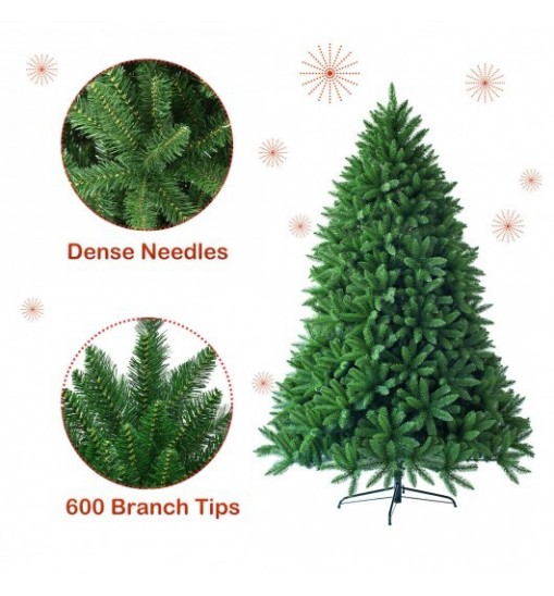 5 Feet Artificial Fir Christmas Tree with 600 Branch Tips