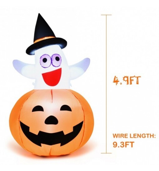 5 Feet Halloween Blow-up Inflatable Ghost with LED Bulb