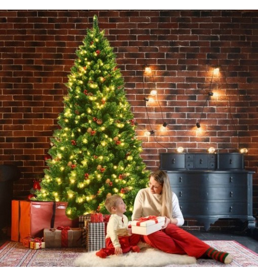 6.5 Feet Pre-lit Hinged Christmas Tree with LED Lights