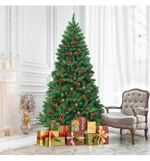 6.5 Feet Pre-lit Hinged Christmas Tree with LED Lights