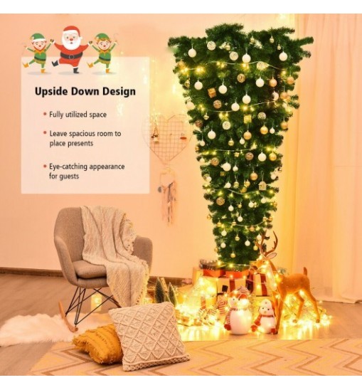 7 Feet Unlit Upside Down Artificial Christmas Tree