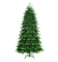 Realistic Pre-Lit Hinged Christmas Tree with Lights and Foot Switch-8'