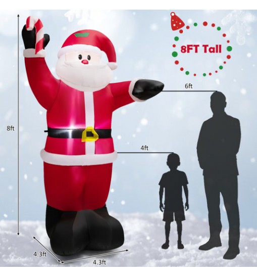 8 Feet Inflatable Santa Claus Decoration