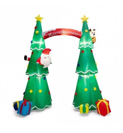 10 Feet Tall Inflatable Christmas Arch with LED and Built-in Air Blower