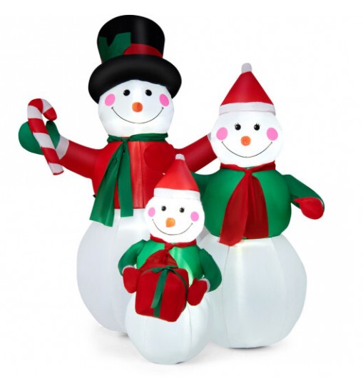 Inflatable Christmas Snowman Family Decoration with LED Lights