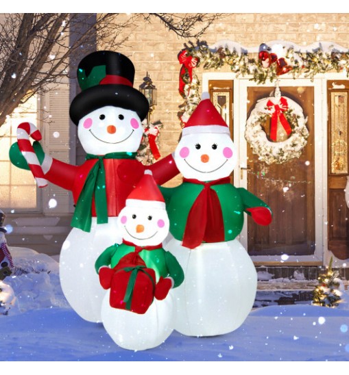 Inflatable Christmas Snowman Family Decoration with LED Lights