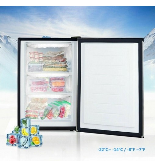 3 Cubic Feet Compact Upright Freezer with Stainless Steel Door