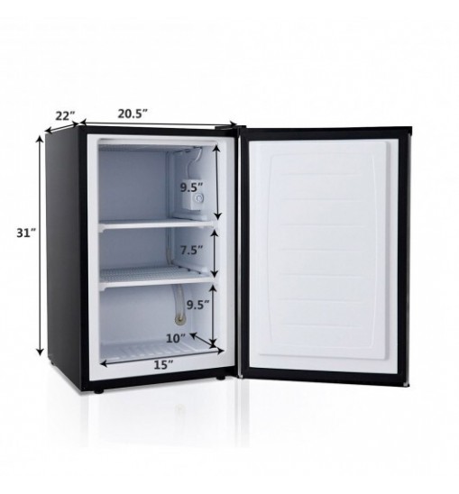 3 Cubic Feet Compact Upright Freezer with Stainless Steel Door