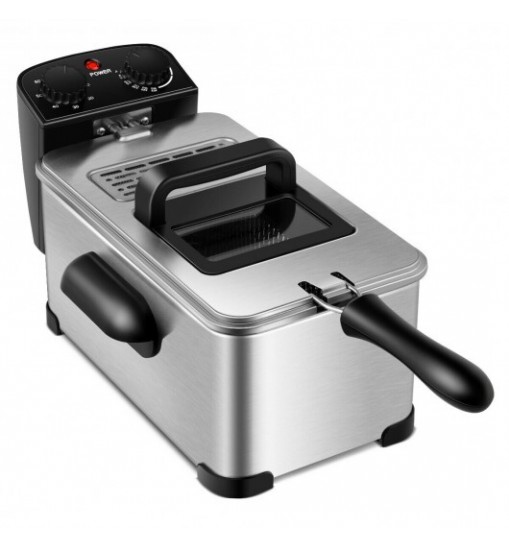 3.2 Quart Electric Stainless Steel Deep Fryer with Timer